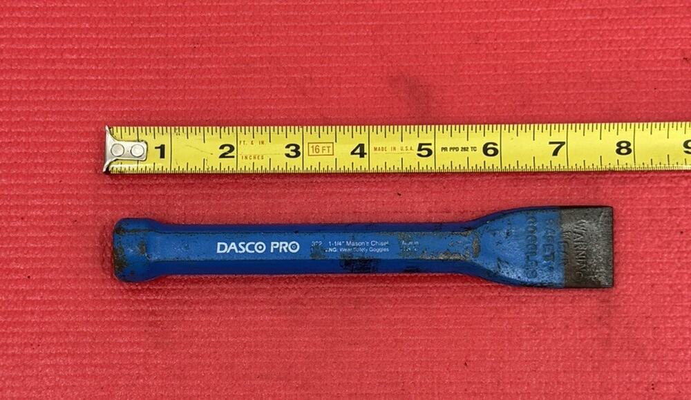 Vintage Dasco Pro 1-1/4" Blue Steel Masonry Chisel Made in USA